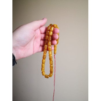 Pressed Amber Misbaha Muslim Prayer