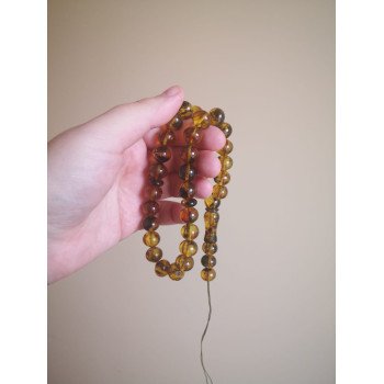 Pressed Amber Islamic Rosary Misbaha Spiritual Prayer Gift