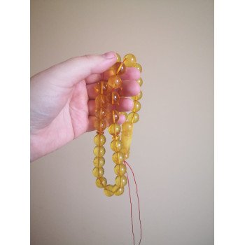 Amber Prayer Beads with Pressed Amber – Ramadan Gift
