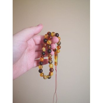 Pressed amber 33 beads rosary Ramadan gift