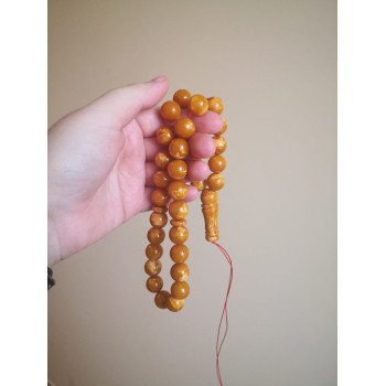 Luxury Pressed Amber Misbaha Rosary for Prayer