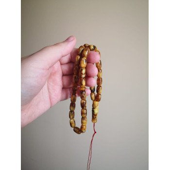 Pressed amber rosary - Umrah return gift idea
