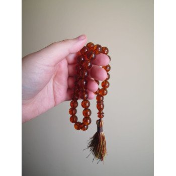 Islamic Rosary with Pressed Amber Handmade Gift