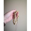 White amber rosary with pressed beads for Ramadan gift