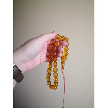 Pressed amber rosary - Baltic amber religious rosary