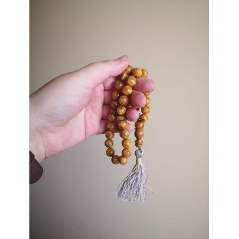 Amber meditation rosary - Pressed beads
