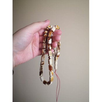 Pressed Amber Islamic Rosary Misbaha Gift for Devotion and Faith