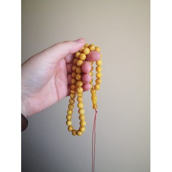 Pressed amber rosary - Dhikr accessory gift idea