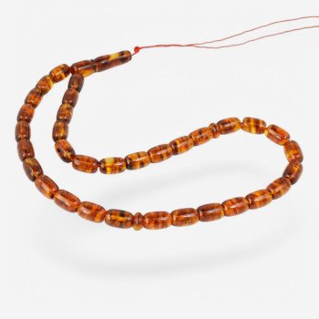 Baltic amber Islamic rosary with pressed beads-Islamic Prayer rosary-Amber rosaries