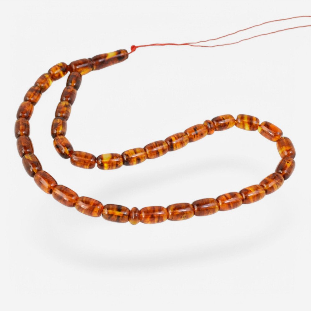 Baltic amber Islamic rosary with pressed beads-Islamic Prayer rosary-Amber rosaries