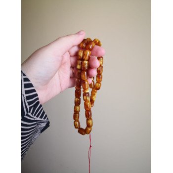 Pressed amber rosary Faith reminder rosary