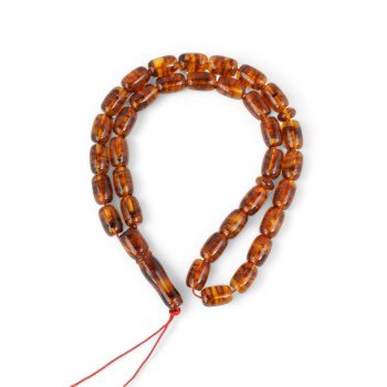 Baltic amber Islamic rosary with pressed beads-Islamic Prayer rosary-Amber rosaries