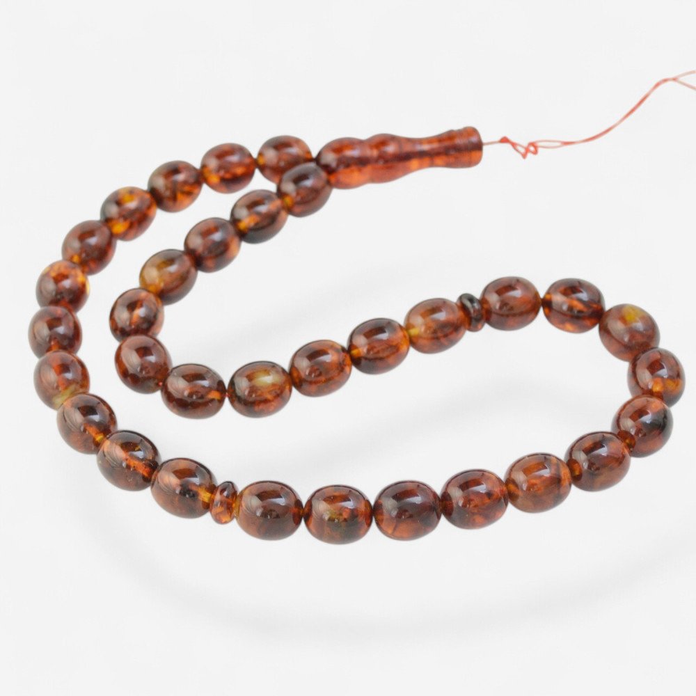 Luxury Pressed Amber Damla Tesbih Islamic Prayer Beads-Amber rosaries-Home