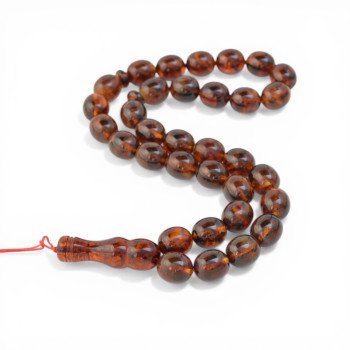 Luxury Pressed Amber Damla Tesbih Islamic Prayer Beads-Amber rosaries-Home