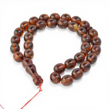 Luxury Pressed Amber Damla Tesbih Islamic Prayer Beads-Amber rosaries-Home