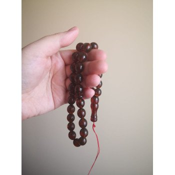 Handmade Pressed Amber Misbaha Muslim Rosary Gift-Amber rosaries-Home