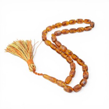 Elegant Pressed Amber Rosary Tesbih Gift for Him-Amber rosaries-Home