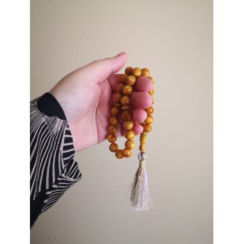 33 prayer beads - Pressed amber rosary Tesbih