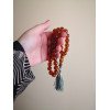Pressed amber rosary with islamic amber prayer beads