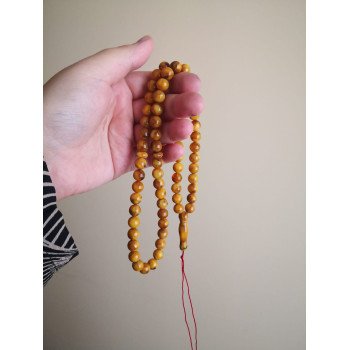 66 Tasbeeh Rosary - Pressed Amber Rosary