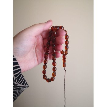 Pressed Amber Beads Islamic Prayer Gift