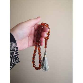 Amber Islamic Rosary Pressed Beads Gift