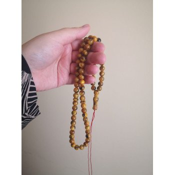 66 prayer beads - Pressed amber rosary Tesbih
