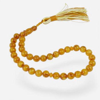 Pressed amber rosary Eid gift for Arab families-Islamic Prayer rosary-Amber rosaries