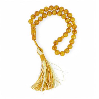 Pressed amber rosary Eid gift for Arab families-Islamic Prayer rosary-Amber rosaries