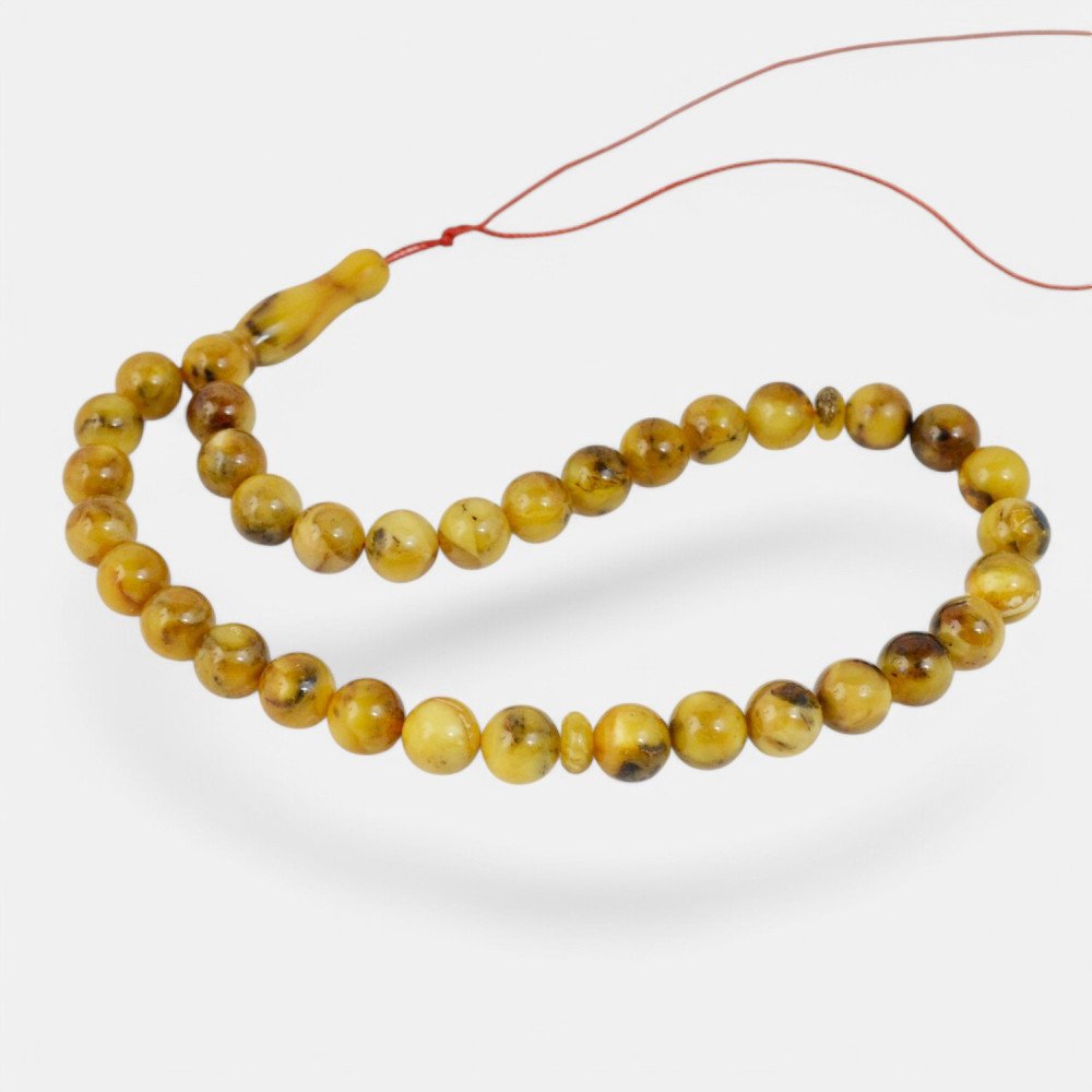 Pressed Amber Tasbih for Muslim Prayer-Islamic Prayer rosary-Amber rosaries