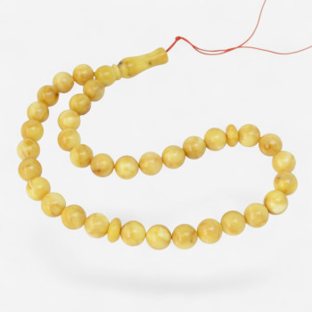 Pressed amber misbaha for Islamic meditation-Islamic Prayer rosary-Amber rosaries