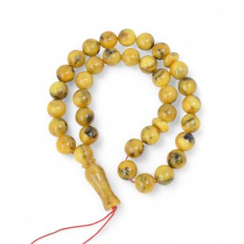 Islamic tasbih with smooth pressed amber beads-Islamic Prayer rosary-Amber rosaries