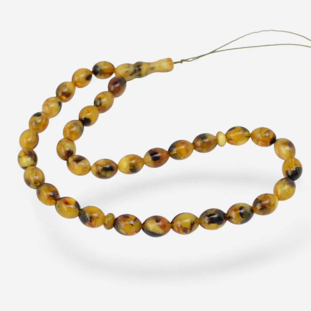 Tasbih with amber beads - Pressed amber rosary-Islamic Prayer rosary-Amber rosaries