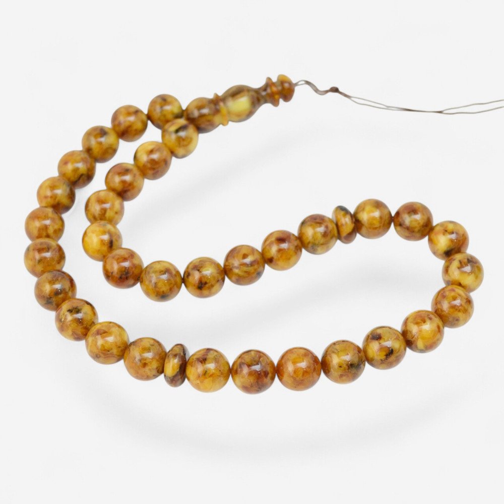 Pressed amber rosary Tahmid (Alhamdulillah)-Islamic Prayer rosary-Amber rosaries