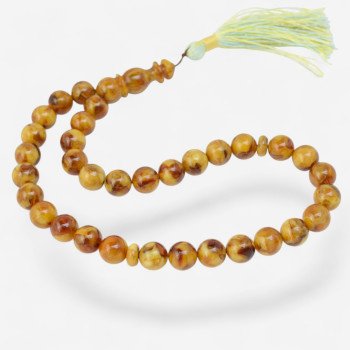 Pressed amber rosary - Tasbih (Subhanallah)-Islamic Prayer rosary-Amber rosaries