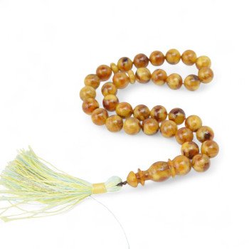Pressed amber rosary - Tasbih (Subhanallah)-Islamic Prayer rosary-Amber rosaries