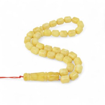 Amber Rosary with Gold Damla Accents-Islamic Prayer rosary-Amber rosaries