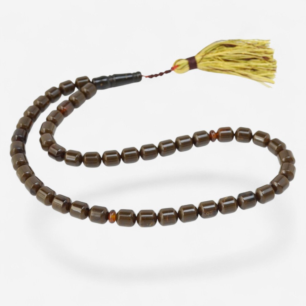 Pressed amber rosary Mid-Sha’ban gift idea-Islamic Prayer rosary-Amber rosaries