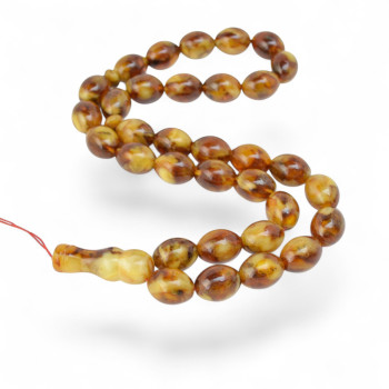 Pressed amber rosary - Rajab reflection gift idea-Islamic Prayer rosary-Amber rosaries