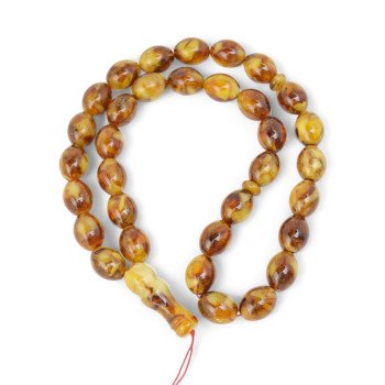 Pressed amber rosary - Rajab reflection gift idea-Islamic Prayer rosary-Amber rosaries