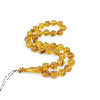 Prayer & Peace – Pressed Amber Rosary-Islamic Prayer rosary-Amber rosaries