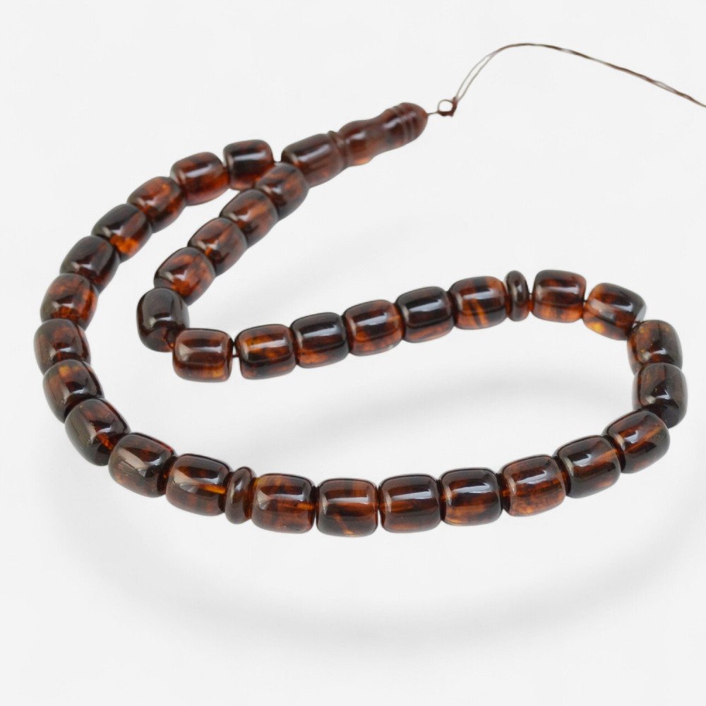 Pressed Amber Rosary with Sunnah Details-Islamic Prayer rosary-Amber rosaries