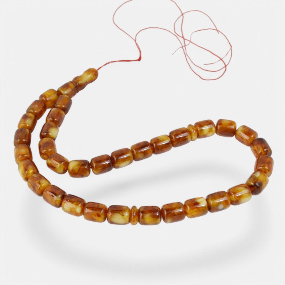 Pressed amber rosary - Shahada gift tasbih-Islamic Prayer rosary-Amber rosaries