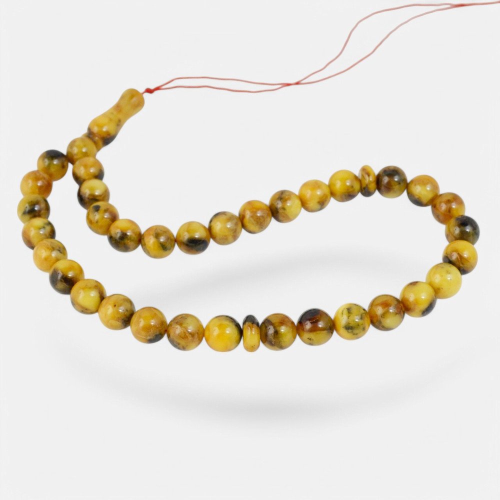 Pressed amber rosary - faith-inspired tasbih-Islamic Prayer rosary-Amber rosaries