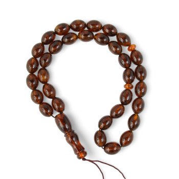 Pressed Amber Sibha – Ottoman Style-Islamic Prayer rosary-Amber rosaries