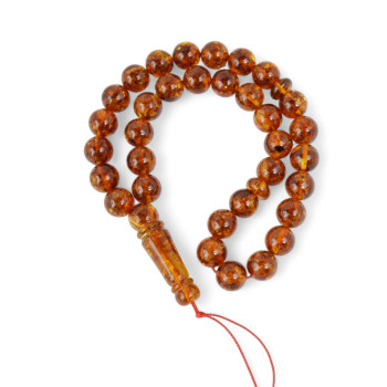 Elegant Misbaha – Pressed Amber Beads-Islamic Prayer rosary-Amber rosaries