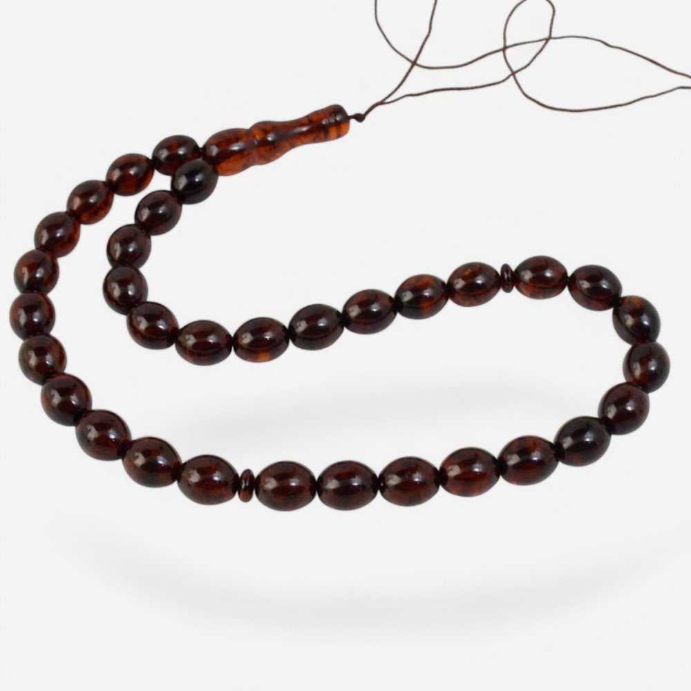 Pressed amber rosary - For Daily Islamic Use-Islamic Prayer rosary-Amber rosaries