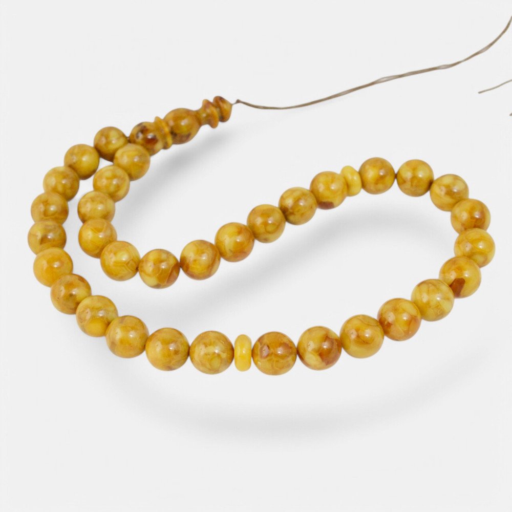 Meditation Beads Pressed amber rosary-Islamic Prayer rosary-Amber rosaries