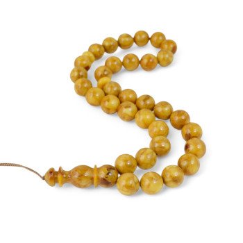 Meditation Beads Pressed amber rosary-Islamic Prayer rosary-Amber rosaries