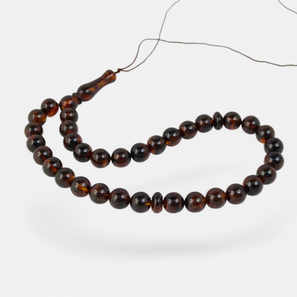 Pressed Amber Dhikr rosary – 33 beads-Islamic Prayer rosary-Amber rosaries